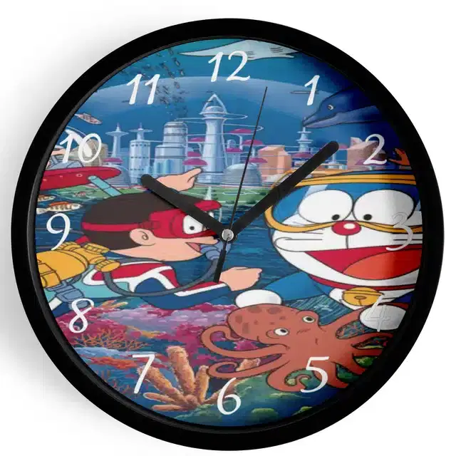 Doraemon Analog Wall Clock, Multicolor, 7 Inches