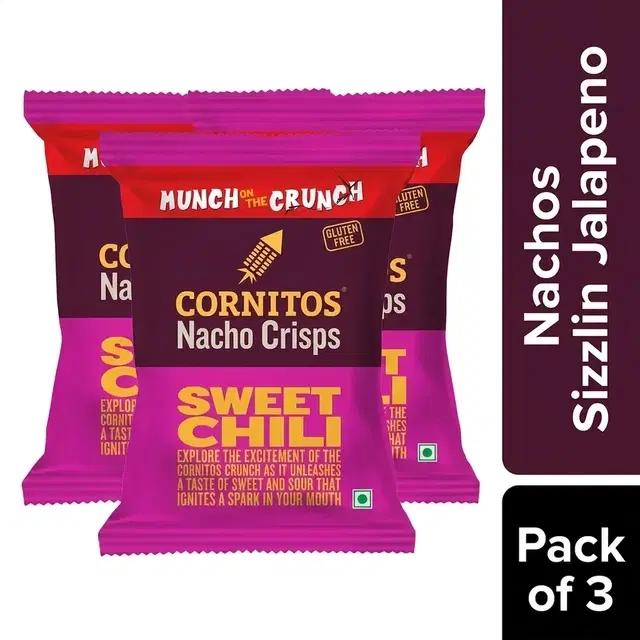 Cornitos Nachos Sizzlin Jalapeno 65 g - Pack of 3