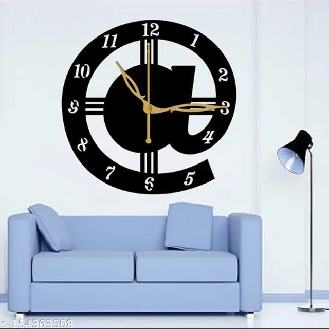 Wooden Wall Clock for Home, Black