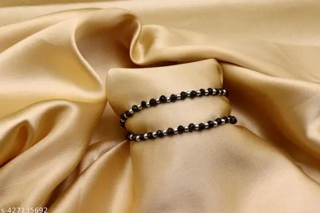 Sterling Silver Anklets for Women, Set of 1 (Multicolor)