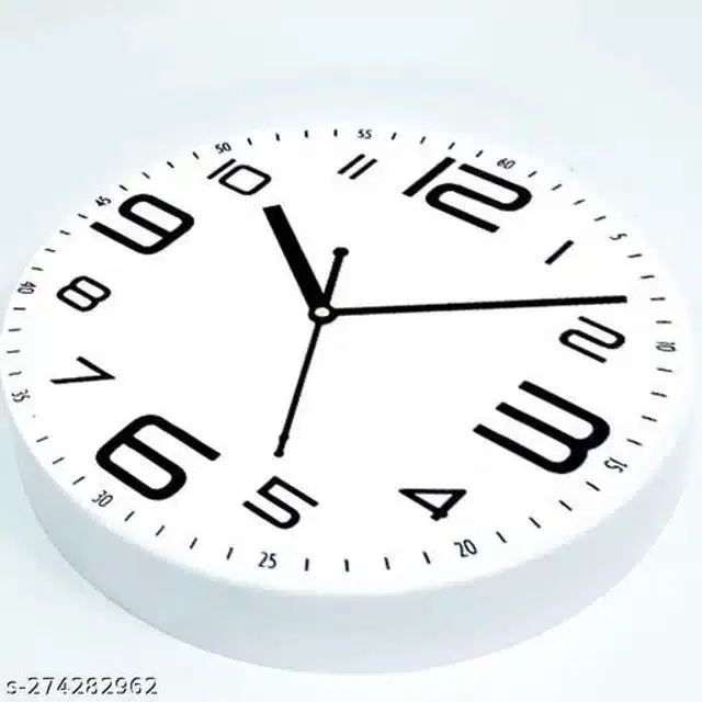 Round Analog Wall Clock, White, 26x26 cm