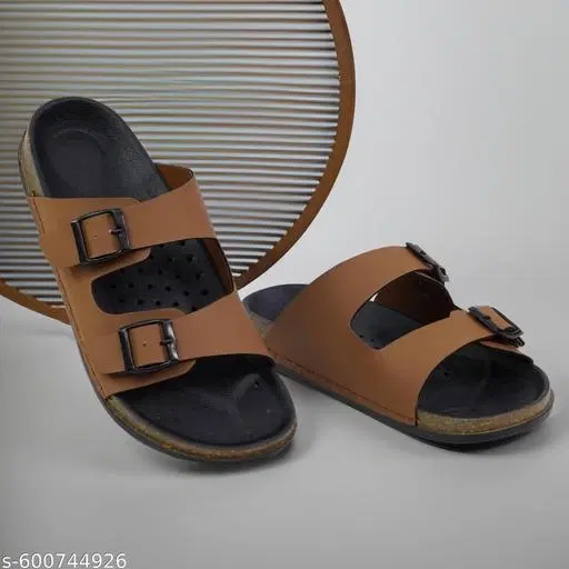 Double Strapped Sliders for Men (Beige, IND-6)