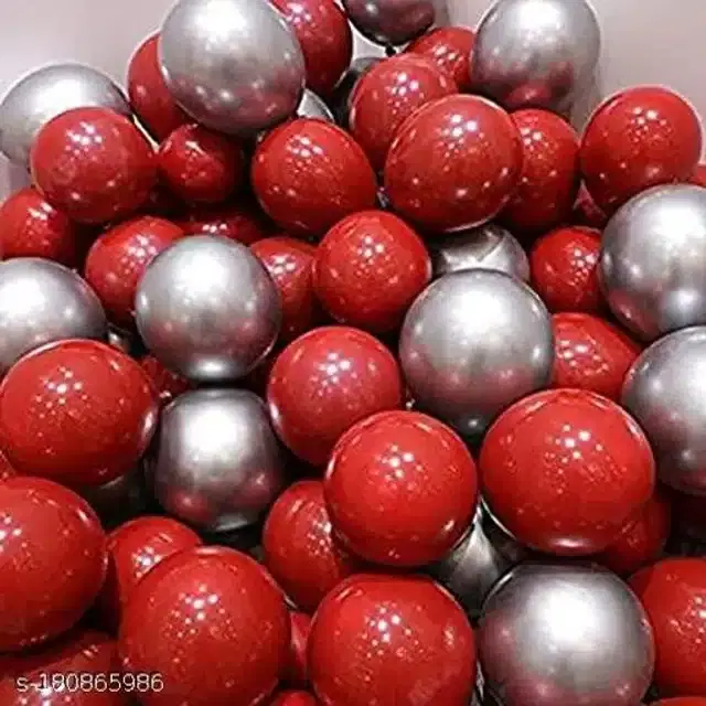 Balloons for Decoration, Red & Silver, Pack of 100