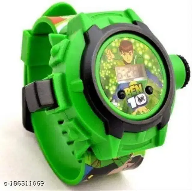 Ben 10 24 Images Projector Digital Wrist Watch for Kids (Green)