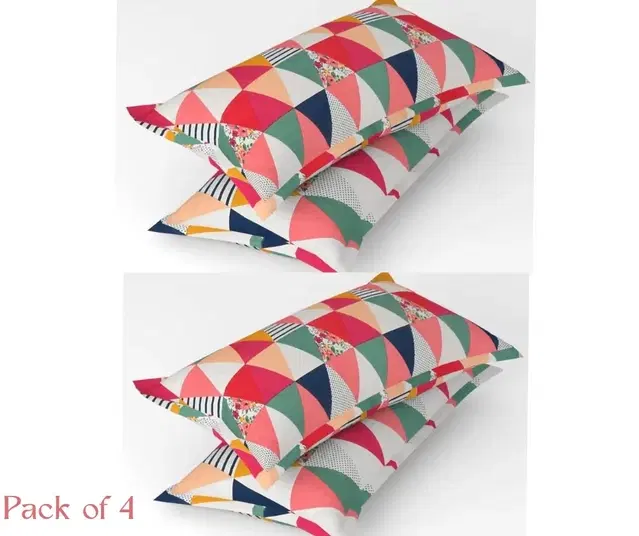 Grover Geometry Pillow Covers Pack of 4 Abstract Multicolor