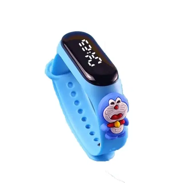 Doremon Theme Rubber Digital Watch for Kids ,Blue