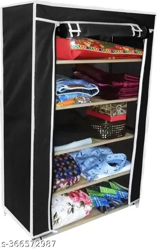 Metal 5 Layer Collapsible Multipurpose Rack, Black