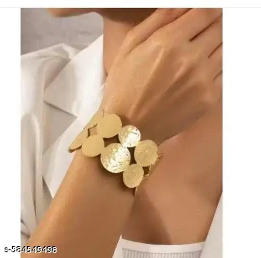 Gold-Plated Anti Tarnish Bangle Style Coin Bracelet Kada For Women And Girls