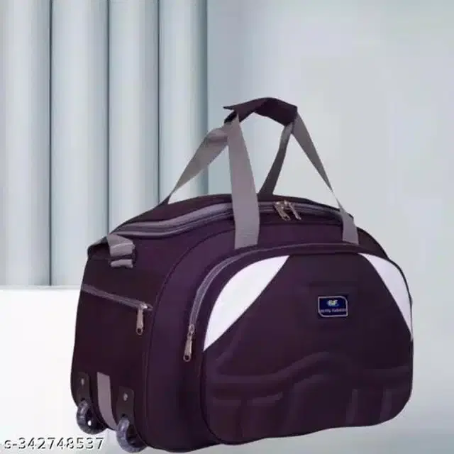 Nylon Strolley Duffel Bag, Purple, 55 L
