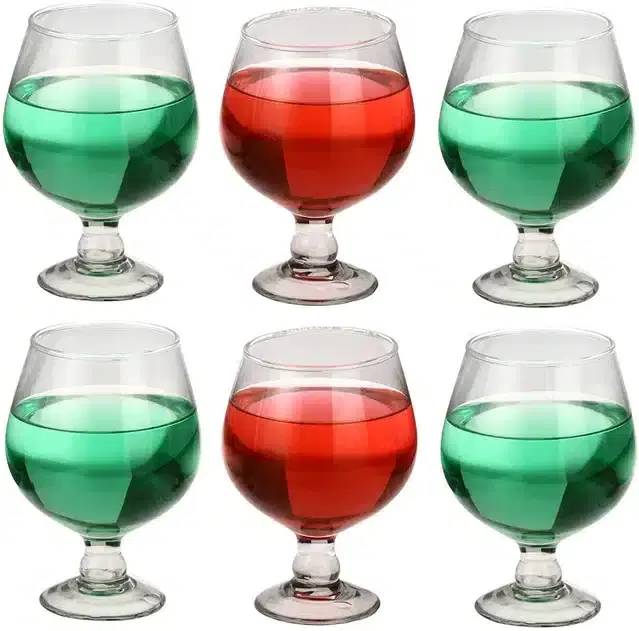 Liquor cum Cocktail Glasses, Transparent, 300 ml, Pack of 6