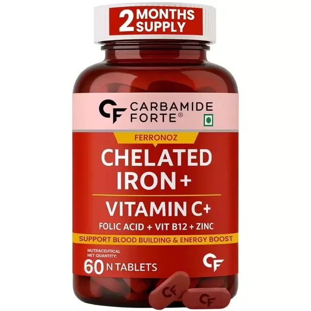 Carbamide Forte Chelated Iron Tablets with Folic Acid [60 Tablets]