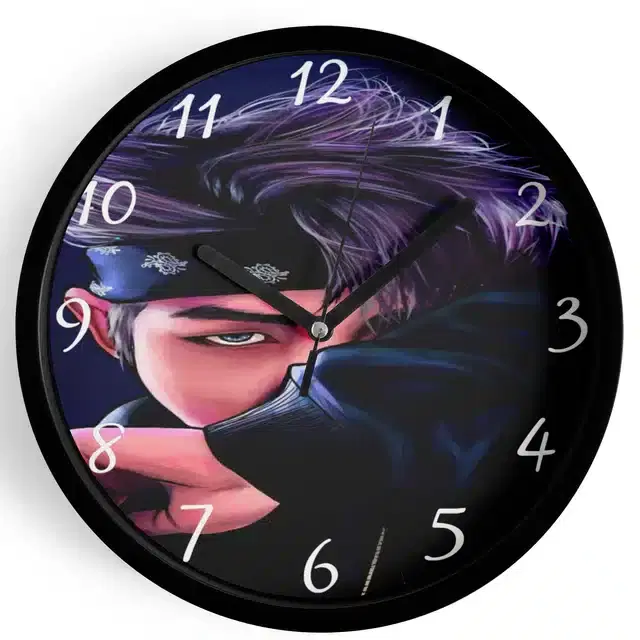 HD Printed Plastic Wall Clock, Multicolor, 10x10 Inches