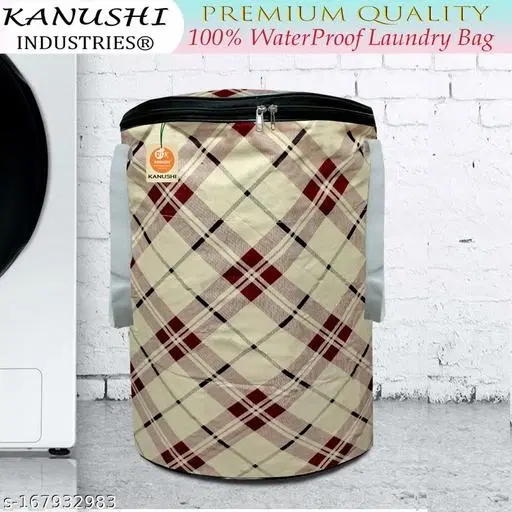 KANUSHI Industries® 100 % Waterproof & dustproof Designer Laundry Bag (Colour-Beige,Maroon)(LB-NW-NEW-04)…