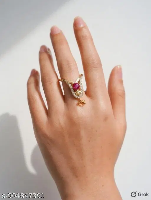 Gold Ring for Women (Gold, Free Size)
