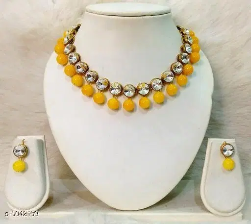 Shimmering Glittering Jewellery Set for Women & Girls, Yellow