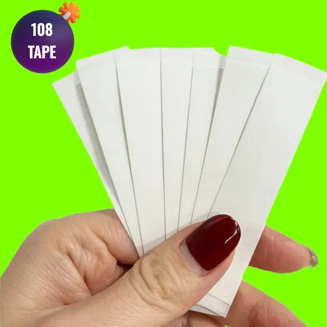 Acrylic Film Clothing 108 Double Sided Tape Strips, Transparent, Set of 1