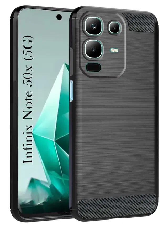 Silicone Mobile Back Cover for Infinix X6857B / Note 50x 5G (Black)