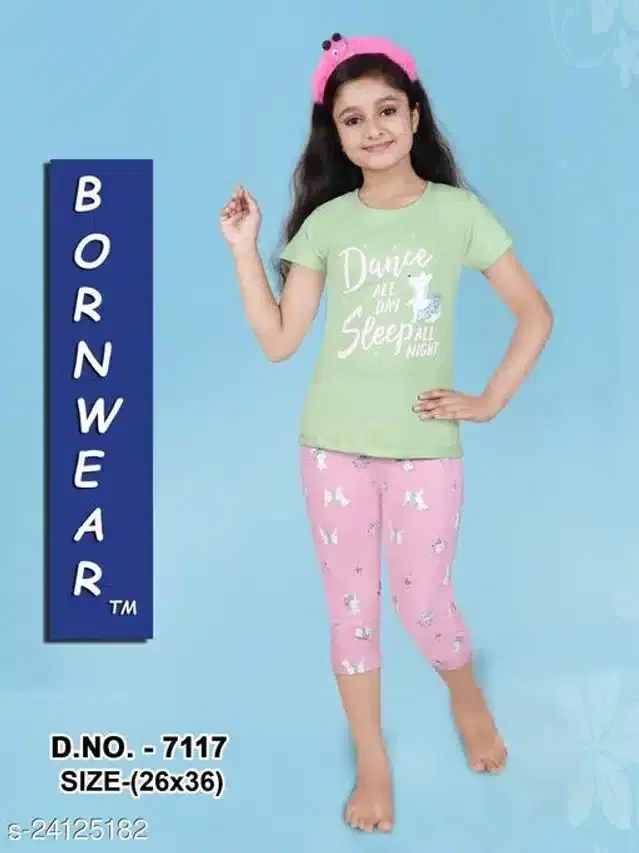Nightsuit for Girls (Multicolor, 6-7 Years)