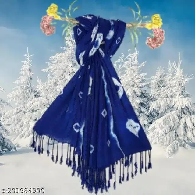 Silk Scarf for Women (Blue, 1.8 m)