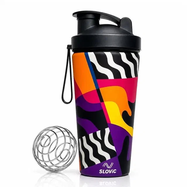 Slovic 4d Printed Steel Shaker Bottle With Box, 750 ml
