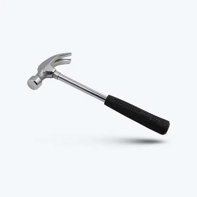 Padmakashi High Quality Durable Construction Metalworking Household Rubber Handle Straight Best Claw Hammer Repair Hand Woodworking Tool Curved Claw Hammer, 0.42 Kg