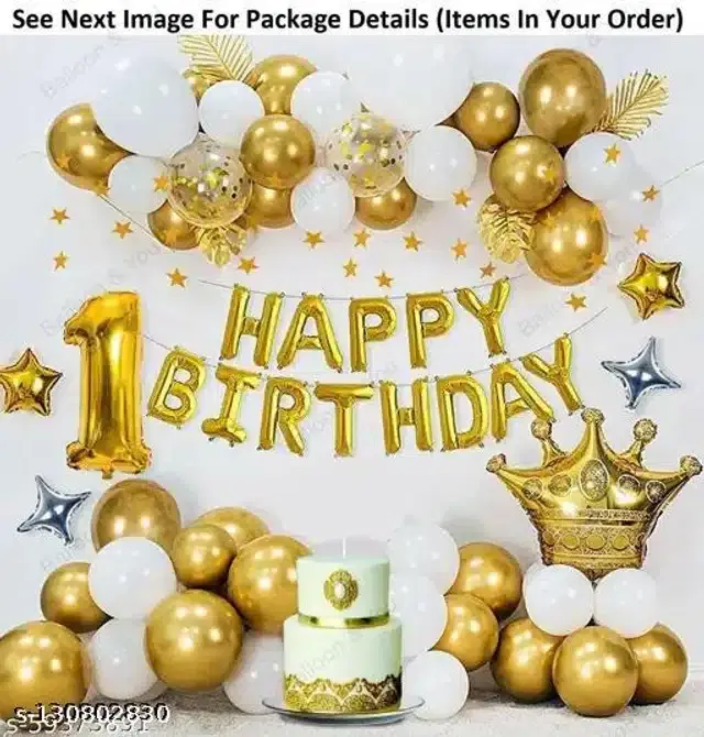 Birthday Party Decoration Kit, Multicolor, Set of 60