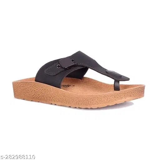 Aerowalk Flip-flops for Women (Black, 5)