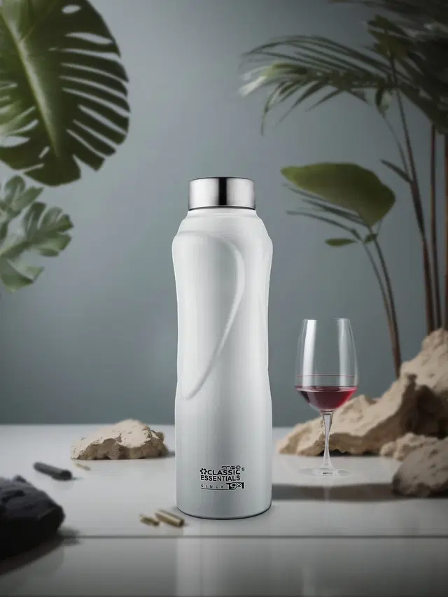 Stainless Steel Water Bottles, White, 1000 ml