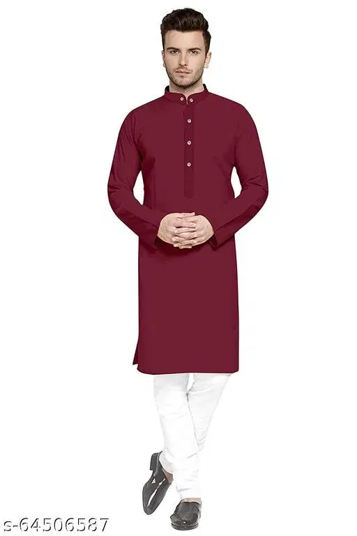 Kurta for Men (Maroon, S)