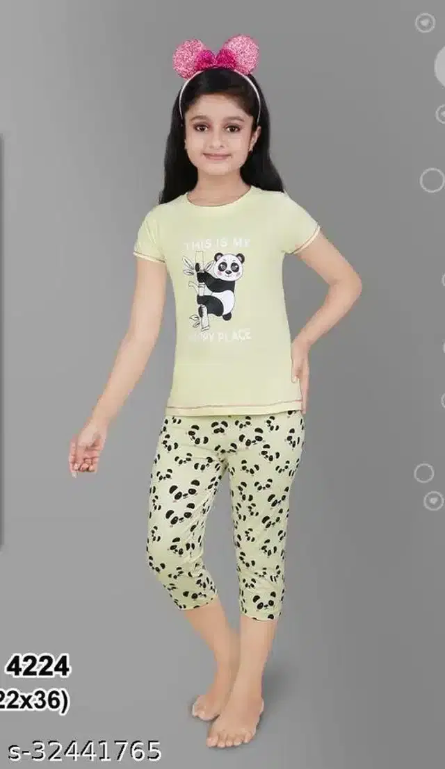 Nightsuit for Girls (Multicolor, 6-7 Years)