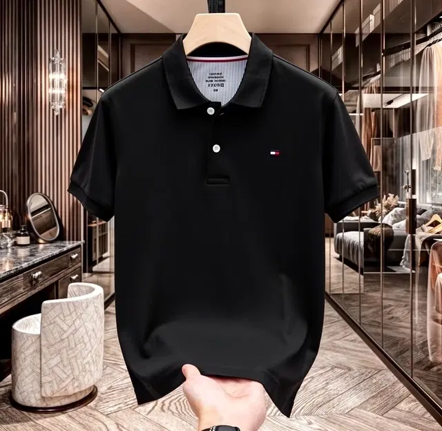 Cotton Matty Solid T-shirt For Men, Black (L)