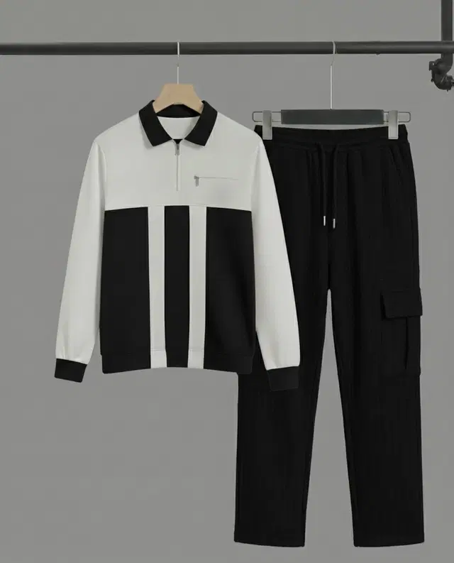 Solid Night Suit For Men  Black , (M)