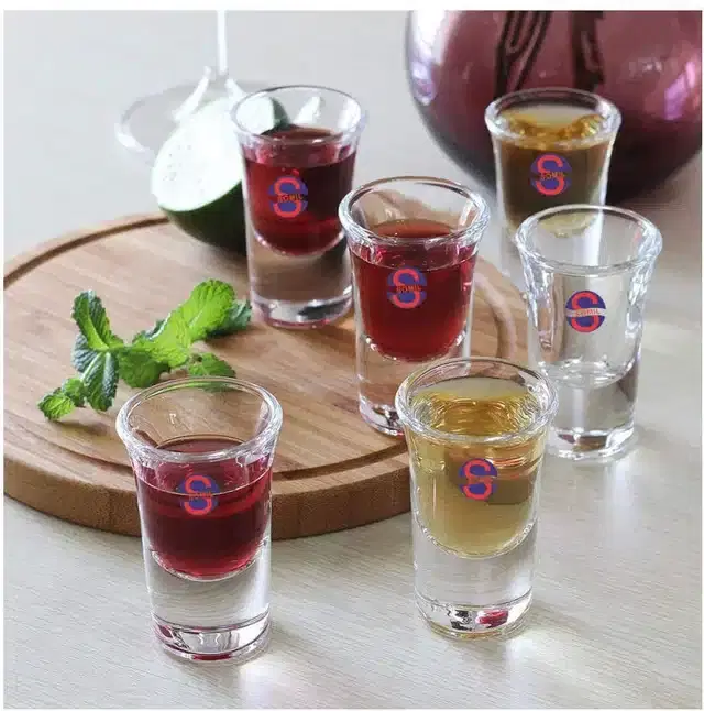 Liquor cum Cocktail Glasses, Transparent, 30 ml, Pack of 6