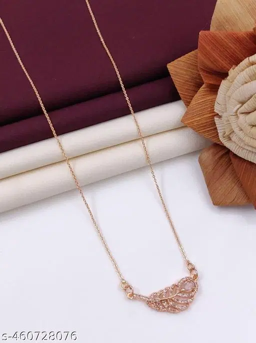 Rose Gold Dazzling cubic Zirconia Necklace For Women