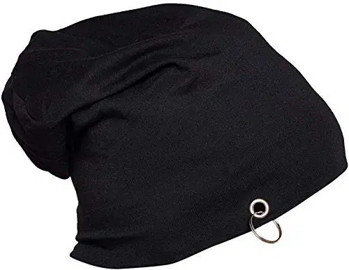 Cotton Blend Beanie Cap for Men (Black, Free Size)