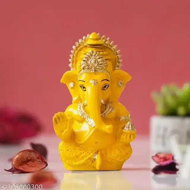 Resin God Ganesha Idol, Yellow