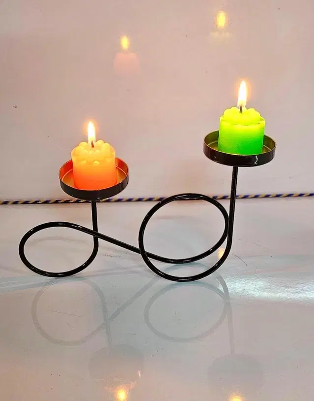 Metal Decorative Moroccan-Style Candle Holder, Black, Pack of 1