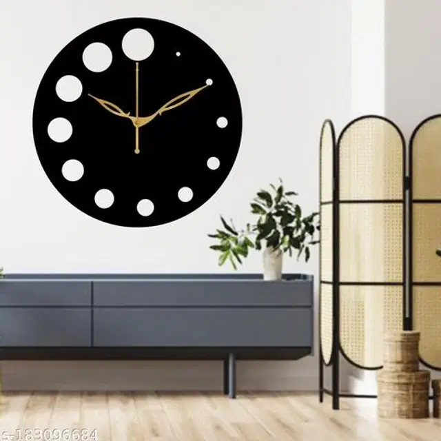 Wooden Wall Clock, Black