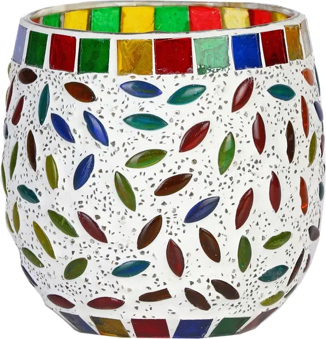 Glass Decorative Tea Light Holders, Multicolor