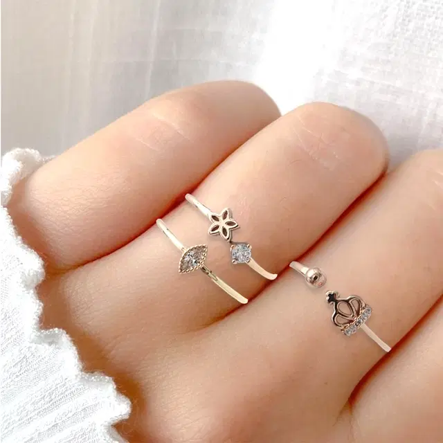 Gold Plated Rings for Women, Gold (Set of 3)