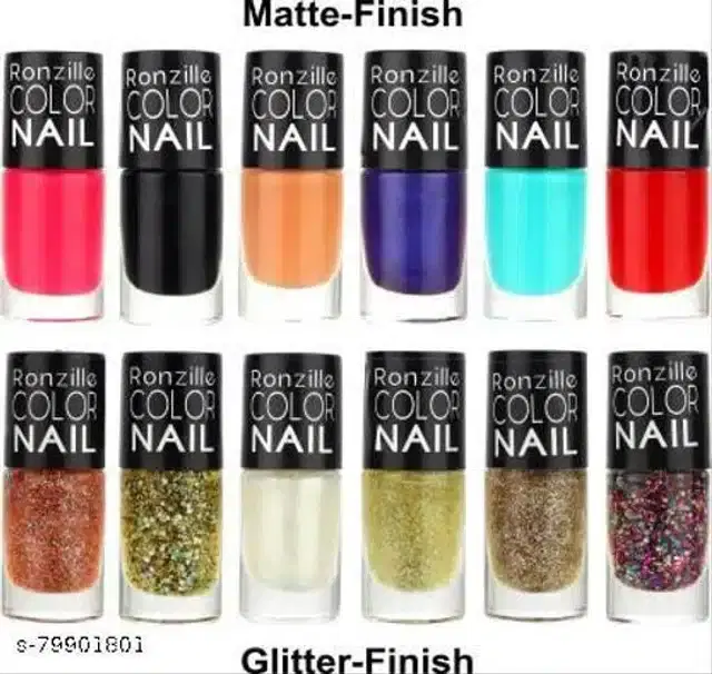 Ronzille Exclusive Nail Polish, Multicolor, 5.5 ml, Pack of 12