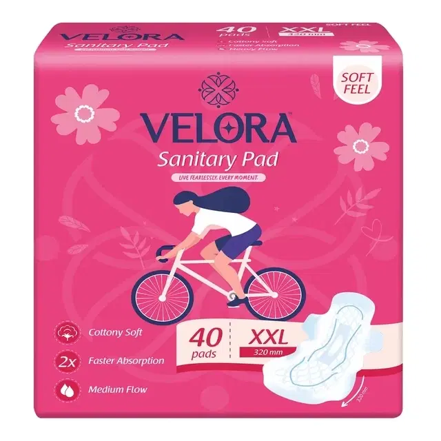 Velora Soft Feel Trifold Sanitary Pad (XXL) - 40 Pads