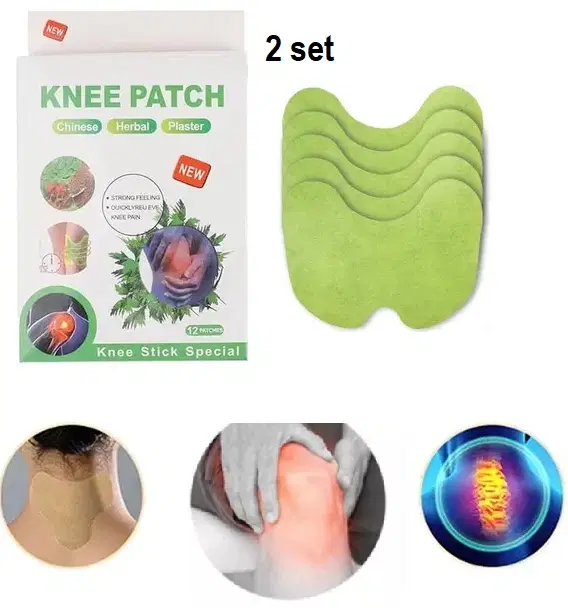Knee Pain Relief Patches, Green, Set of 2