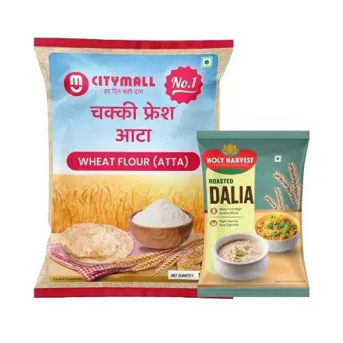 Citymall No.1 Chakki Fresh Atta 5 kg + Holy Harvest Roasted Dalia 500 g