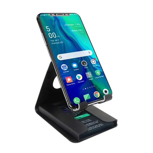 Portronics Universal Mobile Phone Stand with Card Holder ,Black