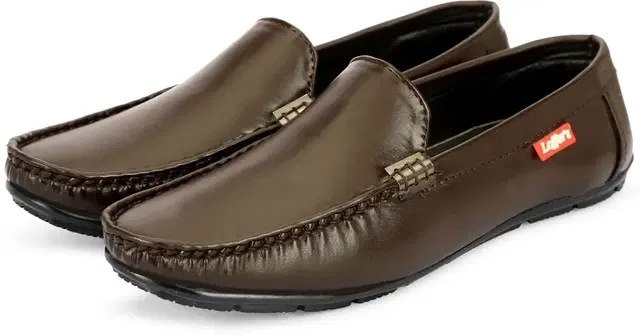 Artificial Leather Loafers for Men (Brown, 7)