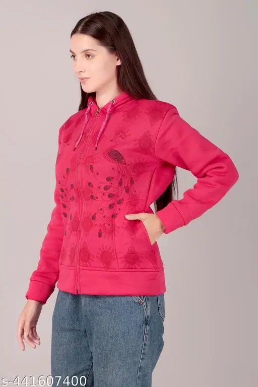 Polyester Sweater for Women (Pink, M)