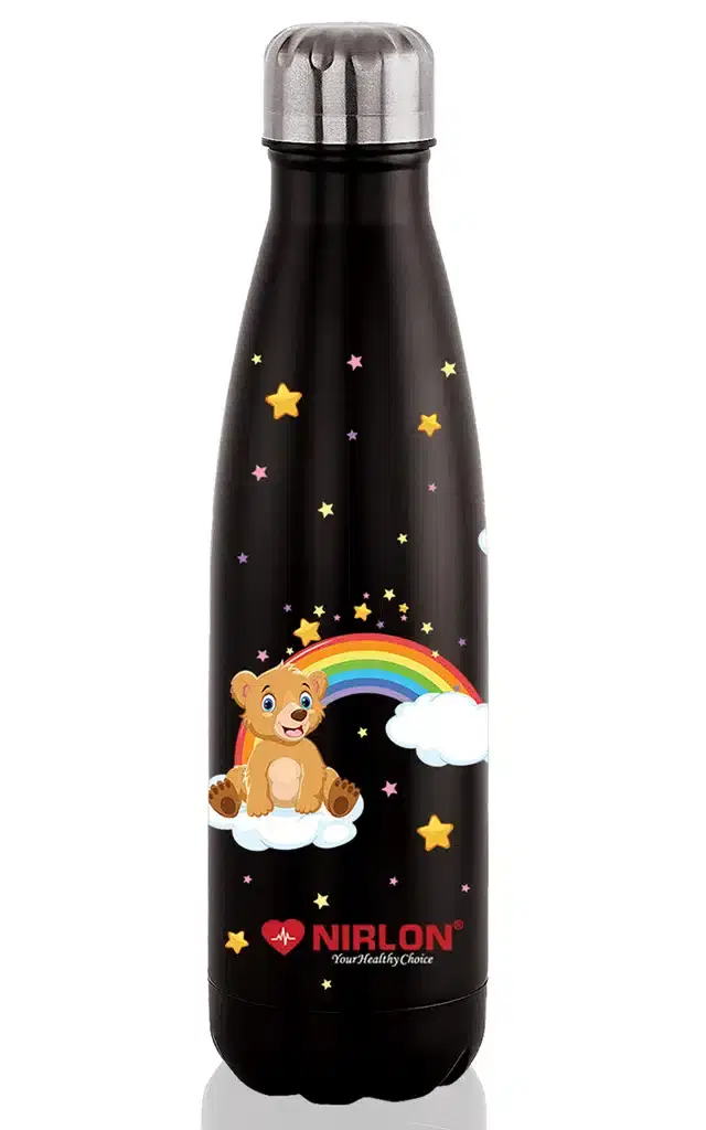 Stainless Steel Double Wall Vacuum Insulated Water Bottle, Black, 500 ml