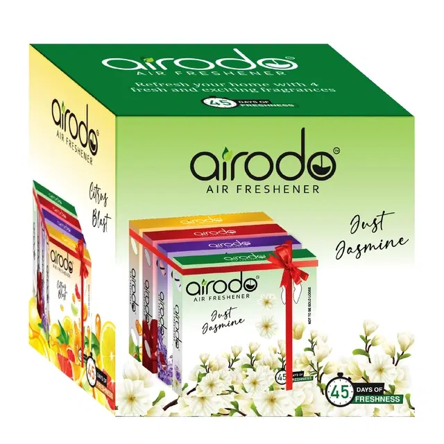Airodo Air Freshner Blocks- Lavender, Jasmine, Citrus & Rose 4X50 g (Pack of 4)