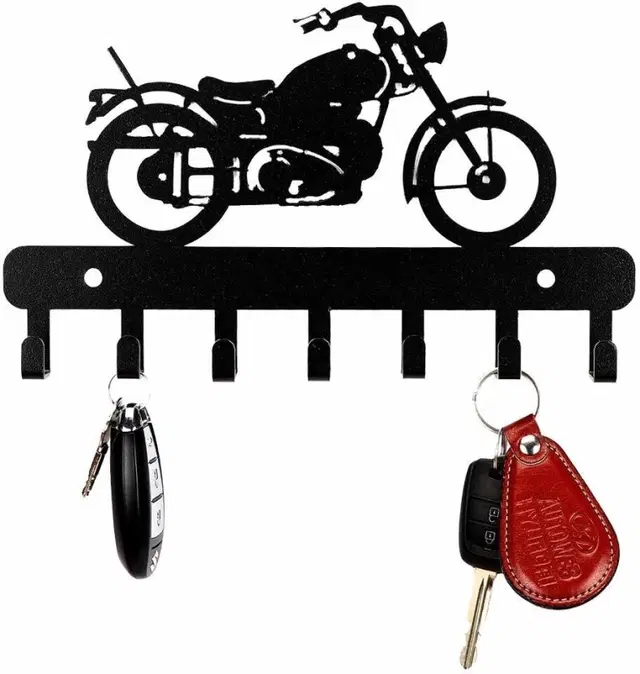 CAPIO ART Iron Key Holder, 7 Hooks, Black